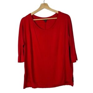 Express Bright Red Scoop Neck Half Sleeve Top S